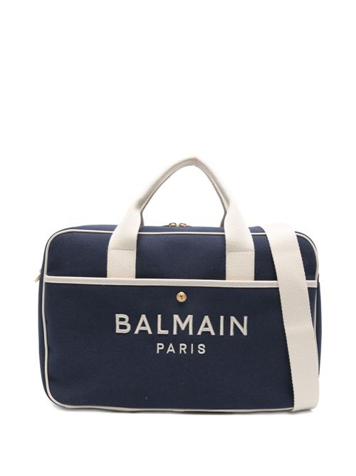 Borsa fasciatoio Balmain Kids blu con logo BALMAIN Kids | BY0608Z3829649AV